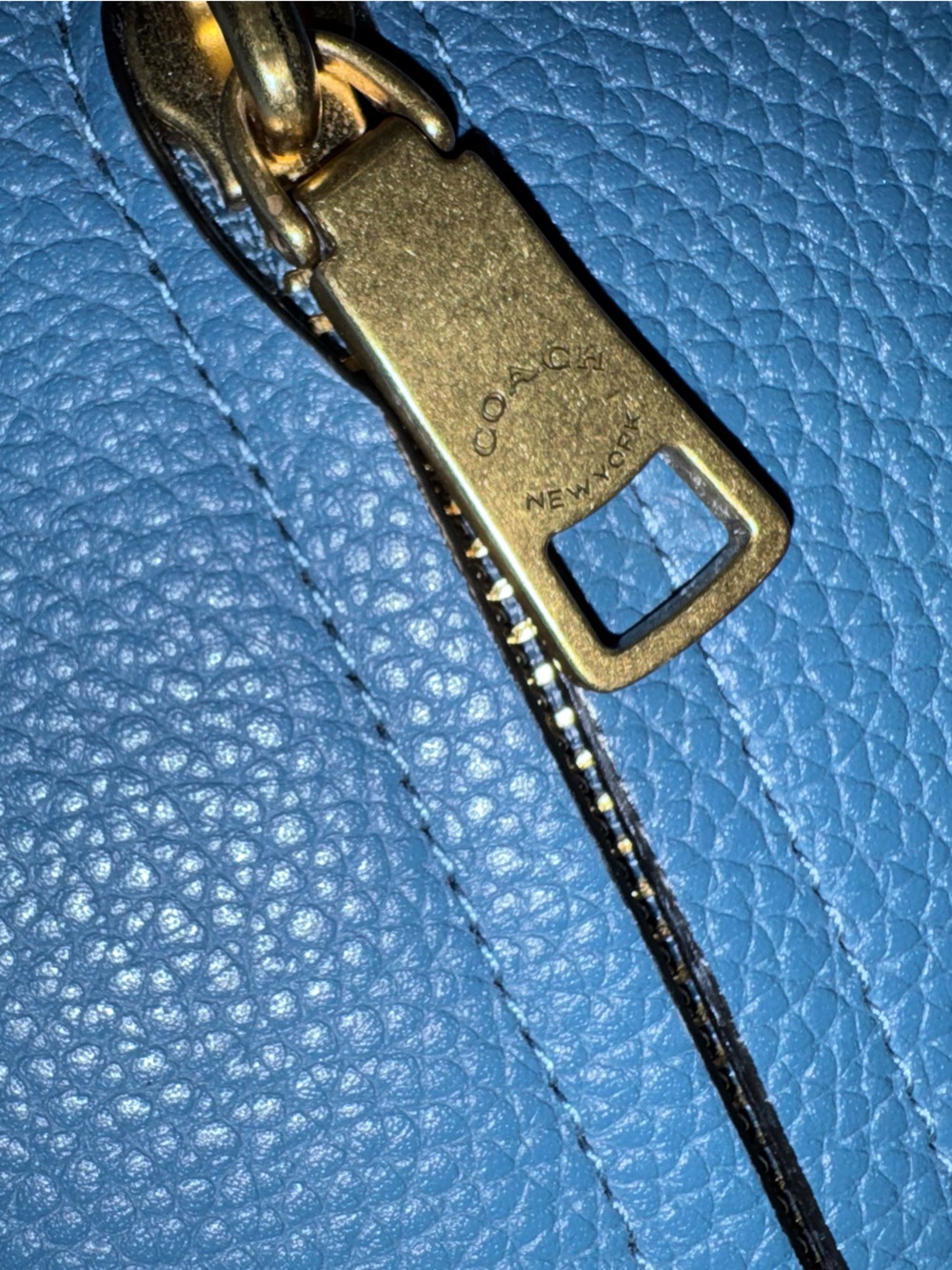 Coach Colorblock Pebbled Leather Crossbody - Blue, Cream & Orange - Picture 4 of 6